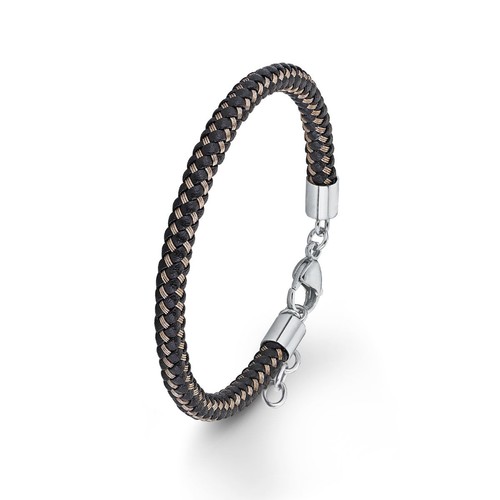 s.Oliver Jewel Herren Armband Leder braun schwarz Edelstahl SO1459/1 - 566759