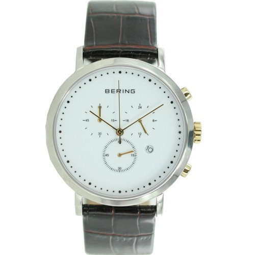 Bering Herren Uhr Armbanduhr Chronograph - 10540-534 Leder