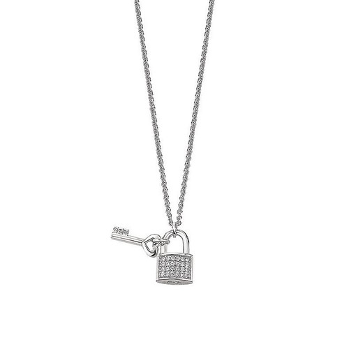Esprit Damen Kette Collier Silber Zirkonia Amor Around ESNL92218A420