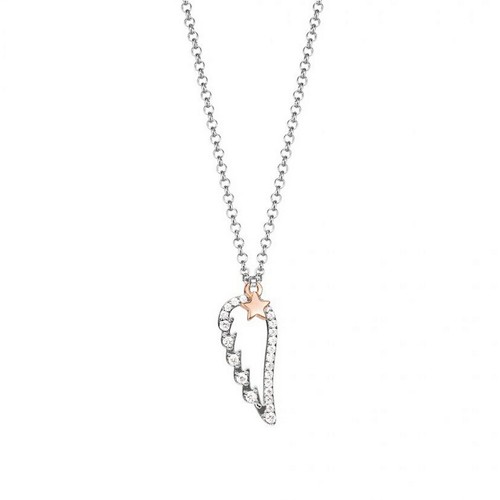Esprit Damen Kette Collier Silber Zirkonia Angel Wings ESNL93171A420