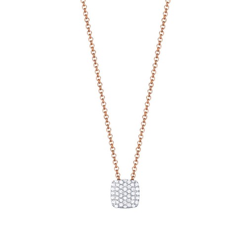 Esprit Damen Kette Collier Silber Ros� Zirkonia Glam Square ESNL93126C420