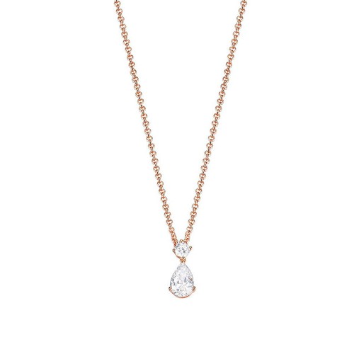 Esprit Damen Kette Collier Silber Ros� Zirkonia Drop solitaire ESNL92992B420