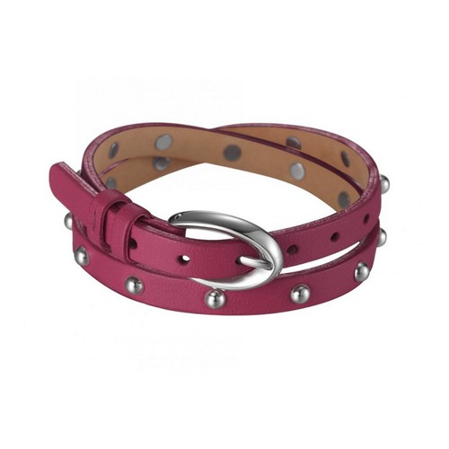 Esprit Damen Armband Leder Edelstahl Rock Rio Orchid Pink ESBR11335E380