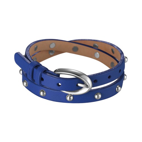 Esprit Damen Armband Leder Edelstahl Rock Rio Royal Blue ESBR11335G380