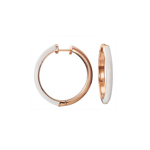 Esprit Damen Ohrringe Creole Edelstahl Ros� Fancy white ESCO11656G000