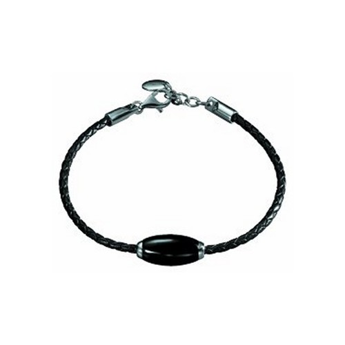 Esprit Herren Armband Leder Edelstahl Silber schwarz SUPERBLACK 4280954