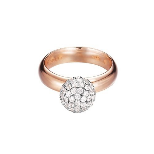 Esprit Damen Ring Silber Ros�gold Zirkonia Glam sphere rose ESRG92309B1