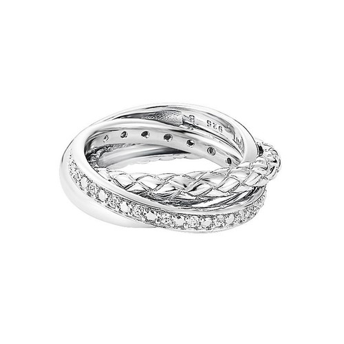 Esprit Damen Ring Silber Zirkonia Round in Round ESRG91851A1