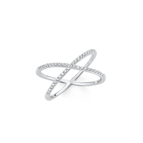 s.Oliver Jewel Damen Ring Silber Zirkonia X-Ring 20151-1