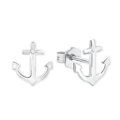 s.Oliver Jewel Damen Ohrringe Silber Zirkonia SO PURE Anker 2017244