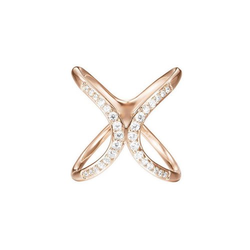 Esprit Damen Ring Edelstahl Ros� JW52886 Zirkonia ESRG02782C1 