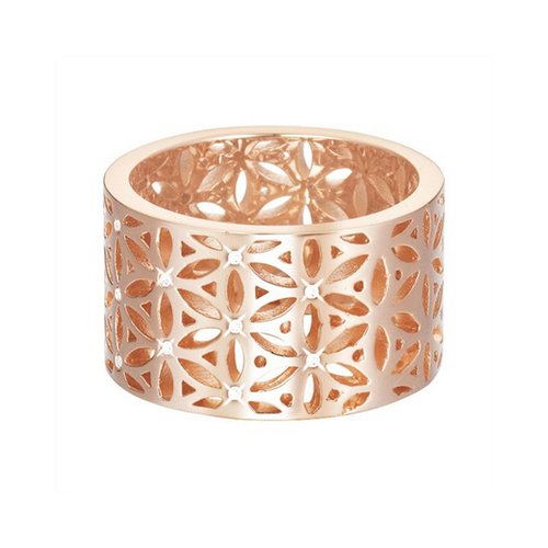 Esprit Damen Ring Edelstahl Ros� JW50220 Zirkonia ESRG02754C1