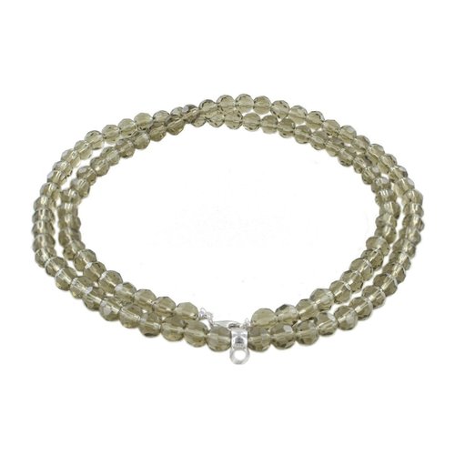 Esprit Damen Kette Collier Charm Silber Taupe Stones ESNL91755I800