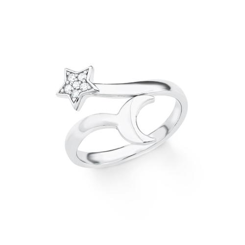 s.Oliver Jewel Damen Ring Silber Zirkonia Stern Mond 201864