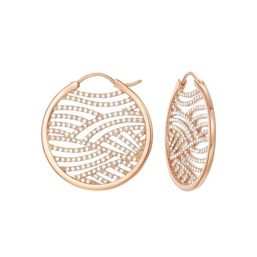 Esprit Damen Ohrringe Creole Edelstahl jw50236 Ros� ESCO01965C000