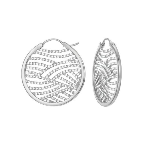 Esprit Damen Ohrringe Creole Edelstahl jw50236 Silber ESCO01965A000