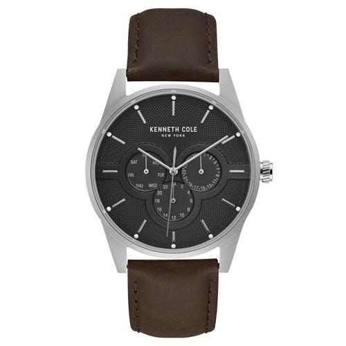 Kenneth Cole New York Herren-Armbanduhr Analog Quarz Leder KC15205001