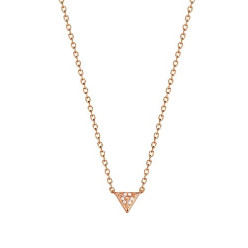 Esprit Damen Kette Collier Edelstahl Ros� JW50214 Dreieck ESNL03414C400