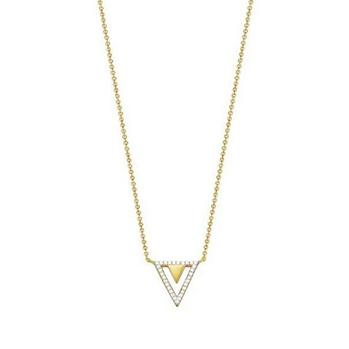 Esprit Damen Kette Collier Edelstahl Gold Zirkonia JW50215 ESNL03115E420