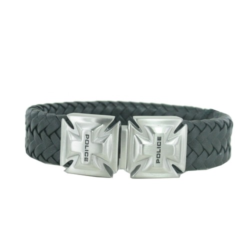 Police Herren Armband VELOCITY Edelstahl Leder PJ.24697BLB/01-S