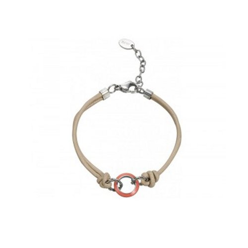 Esprit Damen Armband Edelstahl Leder braun MARIN 68 mix ESBR11587B170