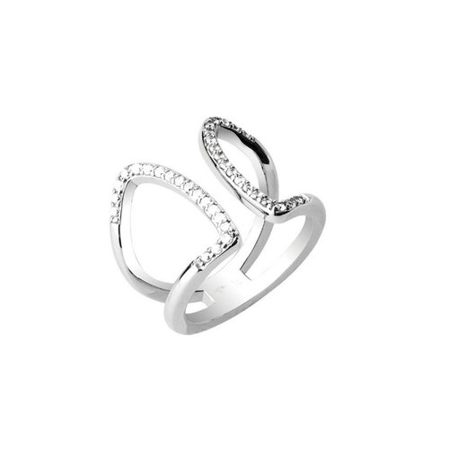 Joop Damen Ring Edelstahl Silber Zirkonia Refined JPRG00011A1
