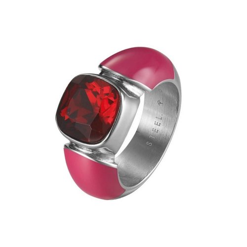Joop Damen Ring Edelstahl rosa Zirkonia JPRG10594A