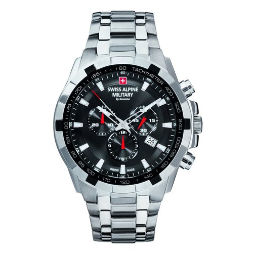 Swiss Alpine Military Herren Uhr Chrono 7043.9137SAM Edelstahl
