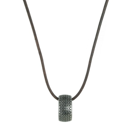 Police Herren Halskette Burnout Edelstahl Leder PJ.22762RSE/02-63