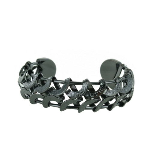 Police Herren Armreif Crescent Edelstahl schwarz PJ.20705BSB/02