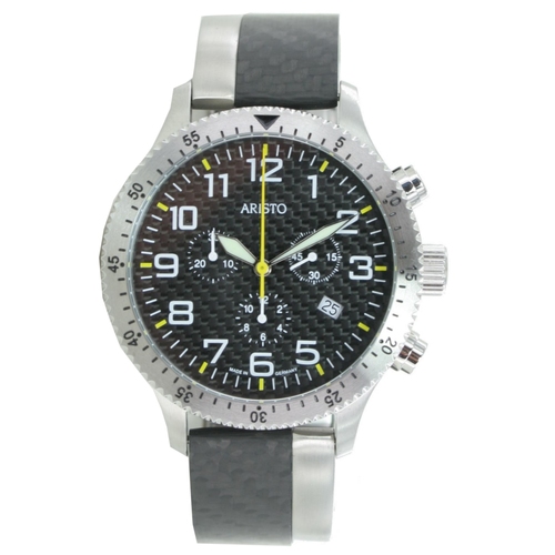 Aristo Herren Uhr Chronograph Carbon Edelstahl Trophy Spange 7H106G