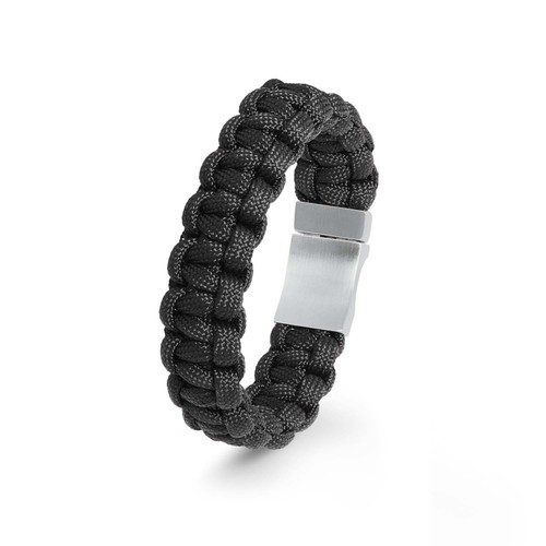 s.Oliver Jewel Herren Armband Nylon schwarz Edelstahl 2022614