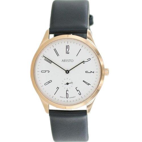 Aristo Bauhaus 1069 Herren Uhr Edelstahl 0H16 Leder 