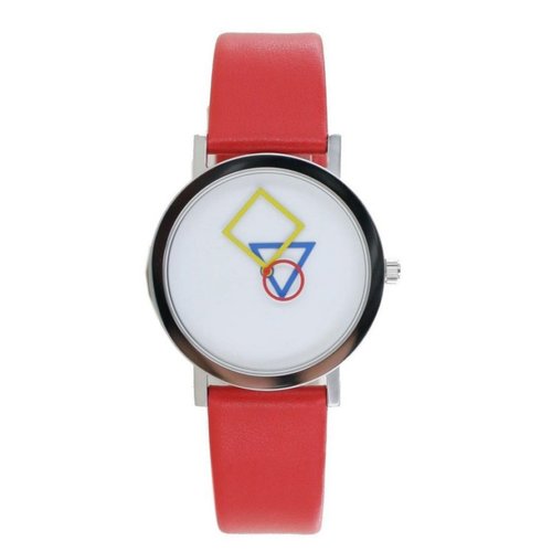 Aristo Bauhaus Damen Uhr Edelstahl 4D85R Leder rot