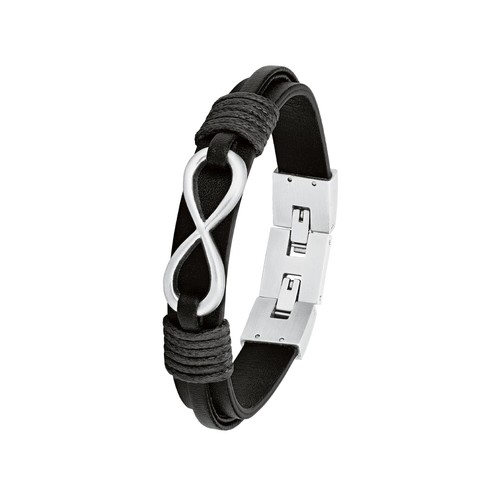 s.Oliver Jewel Herren Armband Edelstahl Leder Infinity 2026136