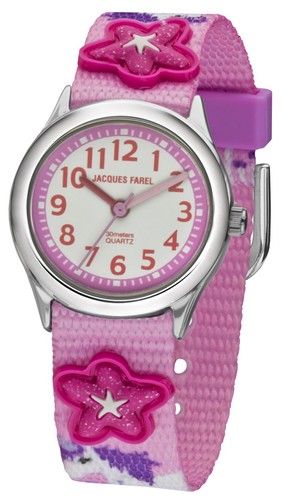 JACQUES FAREL Kinder-Armbanduhr Analog Quarz M�dchen Textilband HCC 3134 Einhorn