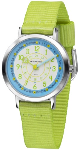 JACQUES FAREL Kinder-Armbanduhr Analog Quarz Jungen Textilband KOP 05 gr�n
