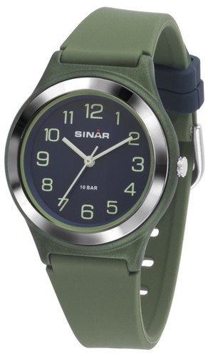 SINAR Jugenduhr Armbanduhr Analog Quarz Jungen Silikonband XB-48-3 gr�n blau