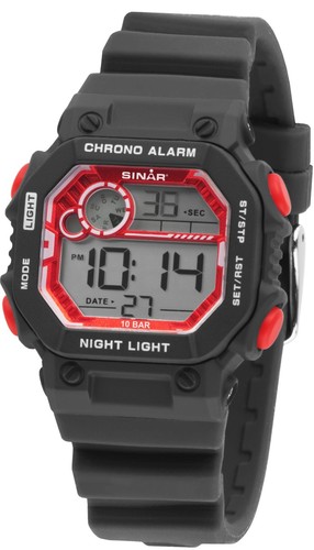 SINAR Jugenduhr Armbanduhr Digital Quarz Unisex Silikonband XE-55-1 Retro-Look