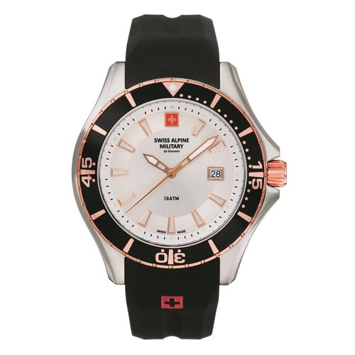 Swiss Alpine Military Herren Uhr Analog Quarz 7040.1852SAM Siikon