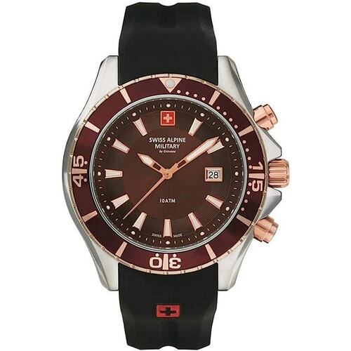 Swiss Alpine Military Herren Uhr Analog Quarz 7040.1856SAM Siikon
