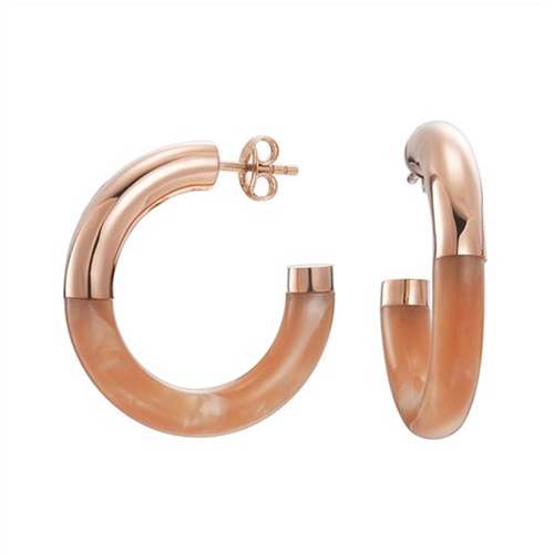 Esprit Damen Ohrringe Creole Edelstahl silber Marbled Circle ESER12645A000