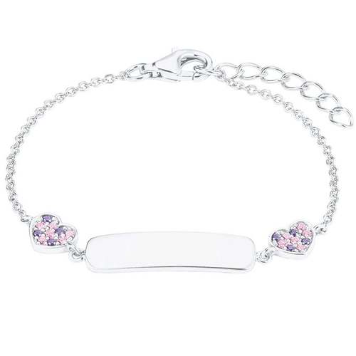 Prinzessin Lillifee Kinder Armband Ident Silber Herzen Zirkonia 2027208