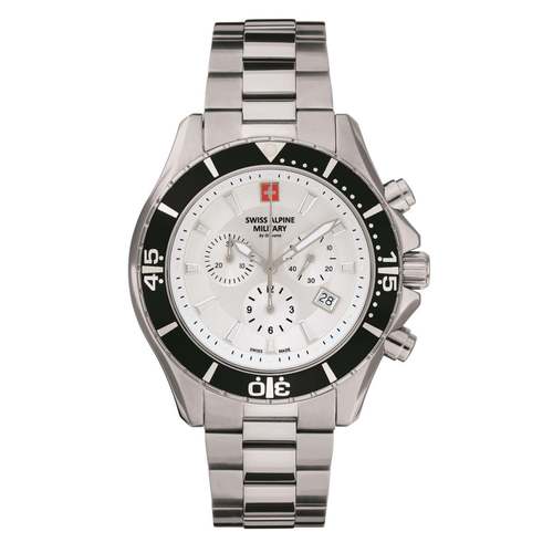 Swiss Alpine Military Herren Uhr Chronograph Analog Quarz 7040.9132SAM Edelstahl