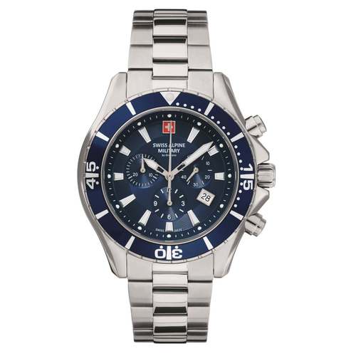 Swiss Alpine Military Herren Uhr Chronograph Analog Quarz 7040.9135SAM Edelstahl