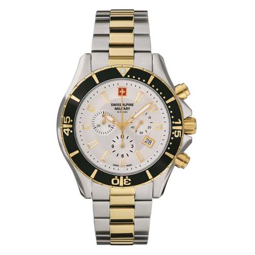 Swiss Alpine Military Herren Uhr Chronograph Analog Quarz 7040.9142SAM Edelstahl