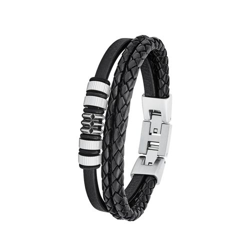 s.Oliver Jewel Herren Armband Edelstahl Leder 2027438
