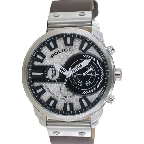 Police Herren Uhr Armbanduhr Leder Analog Leicester PL15217JS.04A
