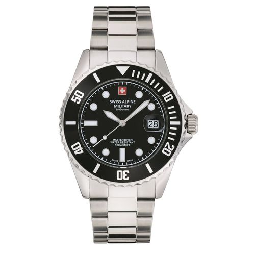 Swiss Alpine Military Herren Uhr Analog Quarz 7053.1137SAM Edelstahl