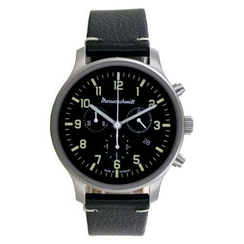 Aristo Herren Messerschmitt Uhr Fliegeruhr Chronograph ME-3H200L Leder